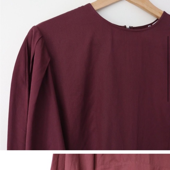 RHODE Sasha Dress Ruched Mini in Wine/ Black Current Size S - Picture 3 of 4